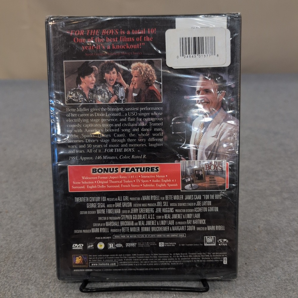 For the Boys DVD Bette Midler James Caan Musical Drama 1991 Movie New Sealed - Picture 2 of 2